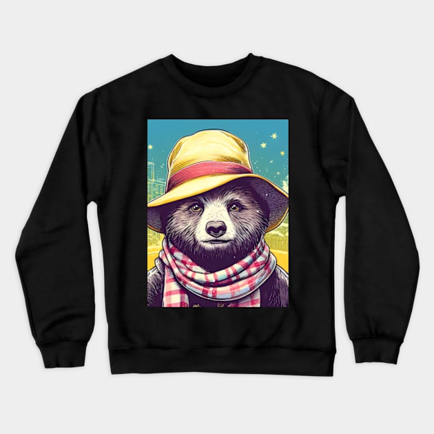 Charm and Cheer: Festive Paddington Bear Christmas Art Prints for a Whimsical Holiday Celebration! Crewneck Sweatshirt by insaneLEDP